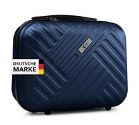Xonic® Design Kosmetikkoffer aus ABS Hartschale - Robustes Beautycase als Handgepäck - Kosmetiktasche für Reisen - leicht & stabil (Dunkelblau)