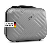 Xonic® Design Kosmetikkoffer aus ABS Hartschale - Robustes Beautycase als Handgepäck - Kosmetiktasche für Reisen - leicht & stabil (Silver)