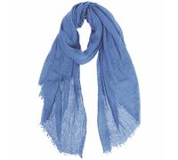XRDSS Weicher Sommerschal aus Baumwollmischung, Vintage-Stil, mit Fransenrand, 88,9 x 177,8 cm, Himmelblau, Einheitsgröße