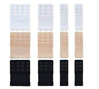 XREE 12 Stücke BH Verlängerung, Bra Extender, BH Erweiterung 2 Haken/ 3 Haken/4er-Haken BH Erweiterung BH-verlängerung für Frauen-BH 3 Farben