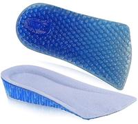 Xrten 1 Paar Gel Einlegesohlen zur Erhöhung der Höhe, Fersensporn Einlagen, Erhöhung Schuheinlagen Height Increase Insole Bequemen, Silikon Unsichtbare Fersenhebeeinsätze Stoßdämpfung Unisex Blau