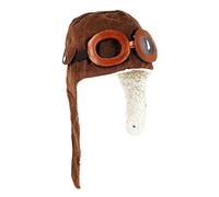 Xrten Baby Jungen Fliegermütze Warme Wintermütze Pilotenmütze mit Brille für Kinder, Braun