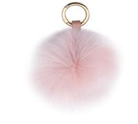 Xsclpomddy Pom Pom Schlüsselbund künstliche weiche Fuchspelz Taschenanhänger Ball Schlüsselanhänger für Handtasche Dekoration,han pink