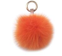 Xsclpomddy Pom Pom Schlüsselbund künstliche weiche Fuchspelz Taschenanhänger Ball Schlüsselanhänger für Handtasche Dekoration,orange