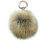 Xsclpomddy Pom Pom Schlüsselbund künstliche weiche Fuchspelz Taschenanhänger Ball Schlüsselanhänger für Handtasche Dekoration,Brown