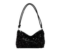 XSDSLS Damen Clutch Glitzer Pailletten,Glitzer Pailletten Tasche Schultertaschen Abendtasche Damen Handtasche für Prom Hochzeit Party Bankett (Schwarz)
