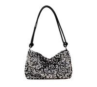 XSDSLS Damen Clutch Glitzer Pailletten,Glitzer Pailletten Tasche Schultertaschen Abendtasche Damen Handtasche für Prom Hochzeit Party Bankett (Silber)