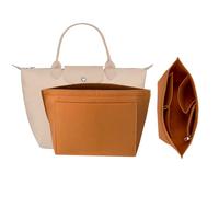 XSDSLS Handtaschen Organizer Geldbörsen-Organizer für Longchamp Filz Taschen Organizer mit mehreren Taschen für Longchamp Le Pliage Geldbörsenzubehör für Longchamp Tragetasche (Kamel, L)