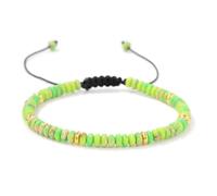 XSDSLS Perlenarmband für Frauen,4mm Naturstein Armband, Einstellbar Naturstein Perlen Armband,Edelstein Armbänder,Perlenarmband für Damen Schmuck Yoga Kaiserlicher Stein (Grün)