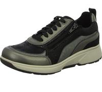 Xsensible Valletta Old Silver Combi (grau) - sportlicher Schnürschuh - Damenschuhe Bequeme Schnürschuhe, Grau, leder (stretchleder) für Damen, schwarz, Gr. 39 EU