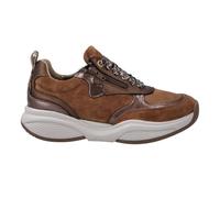 Edler Sneaker SWX21, Bequeme SWX Sohle, Reißverschluß, hochwertiges Leder, Weite H, Color:braun, 10-Englisch:5½