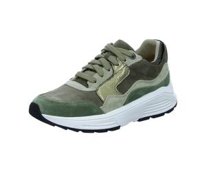 Xsensible Golden Gate Taupe Combi - sportlicher Schnürschuh - Damenschuhe Bequeme Schnürschuhe, Mehrfarbig, leder (stretchleder) für Damen, grün, Größe 38 EU