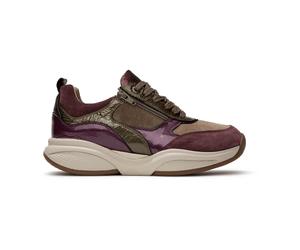 Xsensible SWX19 Burgundy Combi (Violett) - sportlicher Schnürschuh - Damenschuhe Bequeme Schnürschuhe, Mehrfarbig, leder/textil (stretch) für Damen, rot, Größe 38 EU / 5 UK