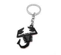 XSSJXMDJ Auto Schlüsselanhänger für Abarth 500e, Multifunktionale Anti-Verlorener Damen Herren Autoschlüssel Ring Schlüsselhalter ZubehöR,A-Black