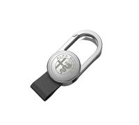 XSSJXMDJ Auto Schlüsselanhänger für Alfa Romeo Junior 2024, Multifunktionale Anti-Verlorener Damen Herren Autoschlüssel Ring Schlüsselhalter ZubehöR, A-Silver