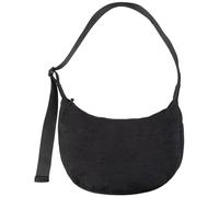 XSUIOY Nylon-Halbmond-Umhängetasche für Damen und Herren, Crossbody-Tasche mit verstellbarem Riemen und doppelter Innentasche mit Reißverschluss, Schwarz, Medium, Classic