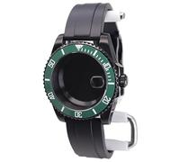 XTINKOPW 1 Stück 20Bar 40mm Uhrengehäuse Schwarzes Gummiband for NH35 NH36 NH34 Miyota 8215 ETA 2824 Uhrwerk 28,5mm Zifferblatt 120 Klicks Lünette SUB(Black Rubber 3,Miyota 8215)