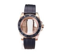 XTINKOPW 1 Stück 40 mm Roségold Herren-Uhrengehäuse, Gummiarmband for Nh34 Nh35 Nh36 Nh38 Miyota 8215 ETA 2824 Uhrwerk, 28,5 mm Zifferblatt(Glass Cover 2,Nh34 35 36 38)