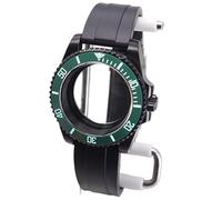 XTINKOPW 1 Stück 40 mm schwarzes Taucheruhrgehäuse aus Gummiband, Volltext C3 Leuchtend for Nh35 Nh36 Miyota8215 Eta2824 Uhrwerk Submariner(Black Rubber Band 10,ETA 2824)