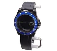XTINKOPW 1 Stück 40 mm schwarzes Taucheruhrgehäuse aus Gummiband, Volltext C3 Leuchtend for Nh35 Nh36 Miyota8215 Eta2824 Uhrwerk Submariner(Black Rubber Band 7,ETA 2824)