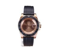 XTINKOPW 1 Stück 40 mm Taucheruhrgehäuse Gummiband for NH35 NH36 NH34/38 Miyota8215 Eta2824 Uhrwerk 28,5 mm Zifferblatt Yacht Keramik eingelegt(Solid Cover 5,Nh34 nh35 36 38)