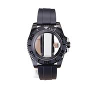 XTINKOPW 1 Stück 40 mm Taucheruhrgehäuse Gummiband for NH35 NH36 NH34/38 Miyota8215 Eta2824 Uhrwerk 28,5 mm Zifferblatt Yacht Keramik eingelegt(Glass Cover 1,Nh34 nh35 36 38)