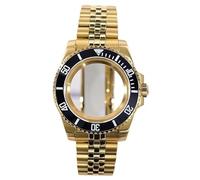 XTINKOPW 1 Stück 40 mm Uhrengehäuse Gold PVD Jubilee Armband Kristall for Nh35 Nh36 Eta2824 Miyota 8215 Uhrwerk Submariner GMT Yacht(Glass Cover12,ETA 2824)