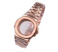 XTINKOPW 1 Stück 40 mm Uhrengehäuse passend for NH35 NH36 PT5000 ETA2824 2836 Miyota 8215 821A Mingzhu 2813 3804 Uhrwerke, Schwarz/Gold(Rose Gold case,ETA2836 Miyota)