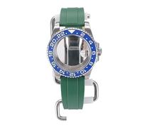 XTINKOPW 40 mm Herren-Taucheruhrengehäuse, Gummiarmband for Nh35 Nh34 Nh36 Nh38 Miyota 8215 Eta2824 Uhrwerk, 28,5 mm Zifferblatt, GMT Master SUB(Green Rubber Band 1,Miyota 8215)