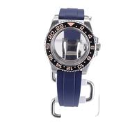 XTINKOPW 40 mm Herren-Taucheruhrengehäuse, Gummiarmband for Nh35 Nh34 Nh36 Nh38 Miyota 8215 Eta2824 Uhrwerk, 28,5 mm Zifferblatt, GMT Master SUB(Blue Rubber Band 9,NH34 35 36 38)