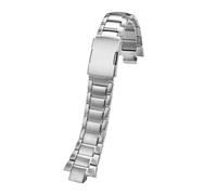 XTVKFWJAB 13 Uhrenkette aus massivem Edelstahl, silberfarbenes schwarzes Uhrenarmband, mattes, kompatibel mit Casio EDIFICE-Serie EQW-M1100 EQW-A1000/A1100(Silver)