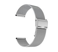 XTVKFWJAB 14/16/18/20/22/22mm Milanese Loop Strap Universal Mesh Edelstahl Metall Schnellverschluss Smart Watch Band Männer Frauen Armband(Silver,20mm)