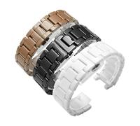XTVKFWJAB 16 * 8mm 18 * 10mm 20 * 11mm Konkave Verbindung Weiß Schwarz Keramik Uhrenarmband Herren Damen Kompatibel mit Omega Seiko Tissot Armani Citizen(Brown,16x9mm)