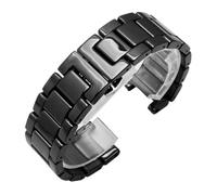 XTVKFWJAB 16 * 8mm 18 * 10mm 20 * 11mm Konkave Verbindung Weiß Schwarz Keramik Uhrenarmband Herren Damen Kompatibel mit Omega Seiko Tissot Armani Citizen(Black,16x10mm)