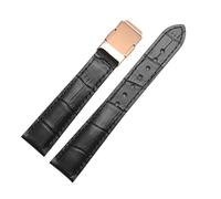 XTVKFWJAB 16 mm 18 rot-weißes Lederarmband, kompatibel mit Casio SHEEN Series 5010 5020, wasserdicht, handgefertigt, Rindsleder-Armband, Ersatz-Armband(Black rose buckle,18mm)