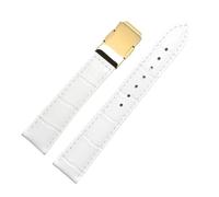 XTVKFWJAB 16 mm 18 rot-weißes Lederarmband, kompatibel mit Casio SHEEN Series 5010 5020, wasserdicht, handgefertigt, Rindsleder-Armband, Ersatz-Armband(White gold buckle,18mm)