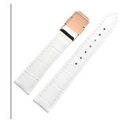 XTVKFWJAB 16 mm 18 rot-weißes Lederarmband, kompatibel mit Casio SHEEN Series 5010 5020, wasserdicht, handgefertigt, Rindsleder-Armband, Ersatz-Armband(White rose buckle,16mm)