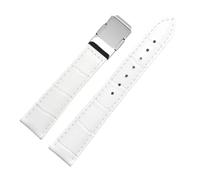 XTVKFWJAB 16 mm 18 rot-weißes Lederarmband, kompatibel mit Casio SHEEN Series 5010 5020, wasserdicht, handgefertigt, Rindsleder-Armband, Ersatz-Armband(White silver buckle,18mm)
