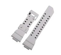 XTVKFWJAB 16 mm Harz-Uhrenarmband, kompatibel mit Casio GA400 GBA401, Silikonarmband, sportlich, wasserdicht, Gürtelschnalle, Herrenuhr-Zubehör(White)