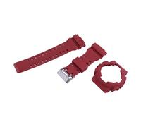 XTVKFWJAB 16 mm Harz-Uhrenarmband und Gehäuse, kompatibel mit Casio GA-100/110/120/140 GLS-100 GAX-100 GD-100/110, Herren- Damen-Gummiarmband(Red)