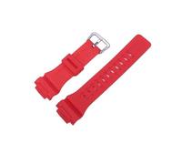 XTVKFWJAB 18 mm Herren-Uhrenarmband aus Kunstharz, kompatibel mit Casio AQ-S810W AEQ-110W W-735H Uhrenarmband, Damen-Gummi-Sportarmband, Zubehör(Red)
