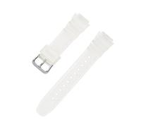 XTVKFWJAB 18 mm Uhrenarmband, kompatibel mit Casio AQ-S810W/S800W SGW-300H/400H AE-1000W/1200 W-S200H W-735H, buntes PU-Armband for Herren und Damen(Half translucent)