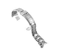 XTVKFWJAB 20 mm Edelstahl-Uhrenarmband, kompatibel mit Rolex Submariner Daytona, Taucherschnalle, Armband aus massivem Metall, Silber-Gold, Uhrenarmband Bogenende(Steel-middle polish)