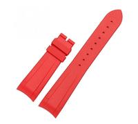 XTVKFWJAB 22 mm Uhrenarmband aus Naturkautschuk, Silikonkautschuk, kompatibel mit Tudor Biwan GMT, gebogenem Endstift/Faltschließe, schwarz, blau, rot(Red-No buckle)