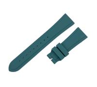 XTVKFWJAB 22 mm Uhrenarmband aus weichem Gummi und Silikon, kompatibel mit Tudor-Armband, Black Bay GMT, Pelagos, flaches Ende, Faltschließe, Universalgürtel(Green,22MM_SILVER BUCKLE)