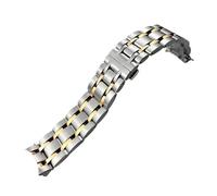 XTVKFWJAB 316L Edelstahl-Armband kompatibel mit T035 Tissot .627 .617 22 mm 23 24 solides Uhrenarmband gebogenem Ende(Silver golden,23mm)