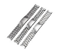 XTVKFWJAB 316L Edelstahl-Uhrenarmband, 20 mm, massives Metallarmband, kompatibel mit Omega-Uhren, 18 Breite, 22, gebogenes Ende, Luxus-Stahlband(Silver nine link,18mm)