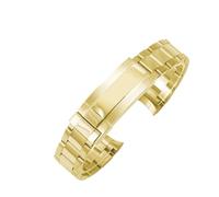 XTVKFWJAB 316L Edelstahlarmband, kompatibel mit Rolex Submariner, Water Ghost-Armband, solides Metallarmband, wasserdichtes Armband(Gold-Buckle A,21MM_NO LOGO)