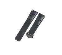 XTVKFWJAB Ademende Rubberen Horlogeband 20/22Mm Compatible With Voor Tag Strap Heuer F1 Caz201 Waz2113 Caz1010 Armband Stalen Vouw Gesp(Black-black)