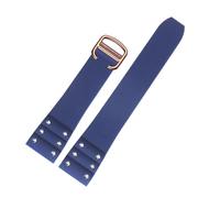 XTVKFWJAB Ankunft Stilvolles Uhrenarmband aus Gummi mit Nieten, kompatibel Cartier Santos Herren Original 21 mm Sportuhrarmband Faltschließe(Blue-rosegold)